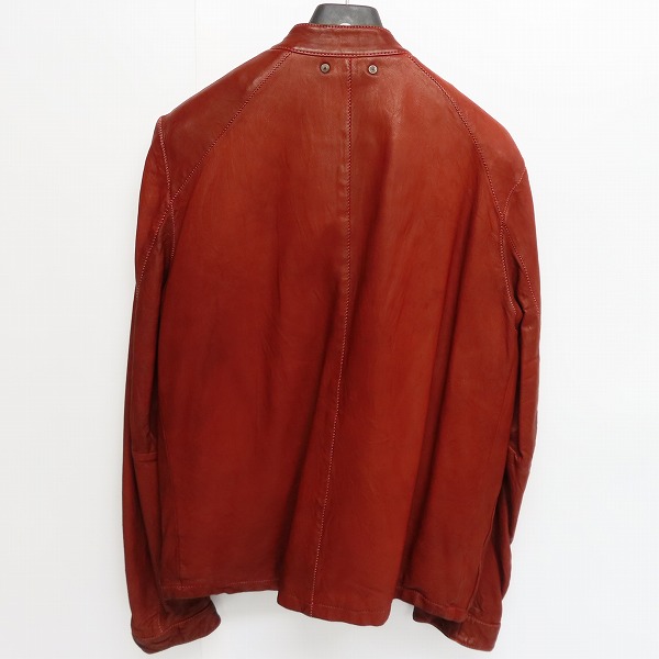 実際に弊社で買取させて頂いたHUGO BOSS/ヒューゴボス ラムレザー ライダースジャケット/50の画像 1枚目