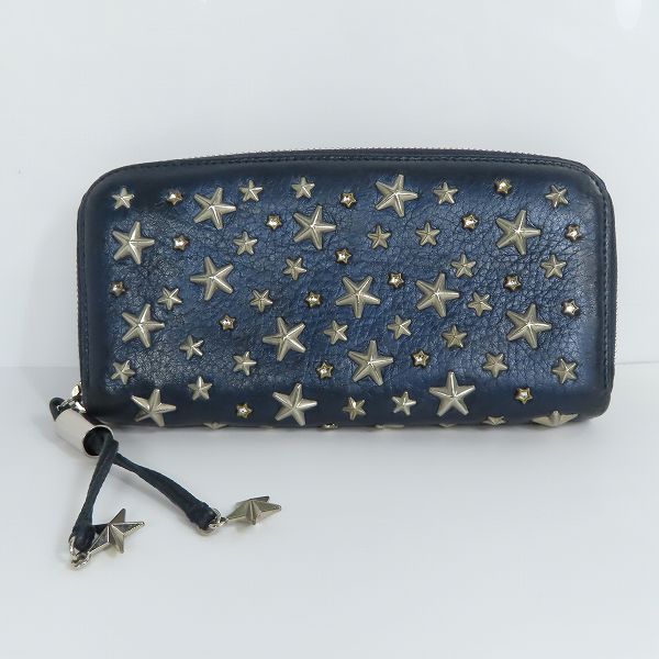 実際に弊社で買取させて頂いたJIMMY CHOO/ジミーチュウ スタースタッズ ラウンドジップ 長財布