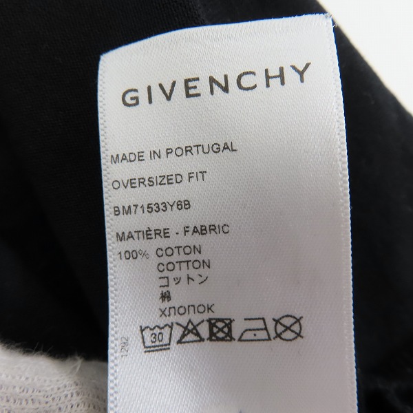 実際に弊社で買取させて頂いた【JPタグ】GIVENCHY/ジバンシィ オーバーサイズ ロゴプリント 半袖Tシャツ BM71533Y6B/Sの画像 4枚目