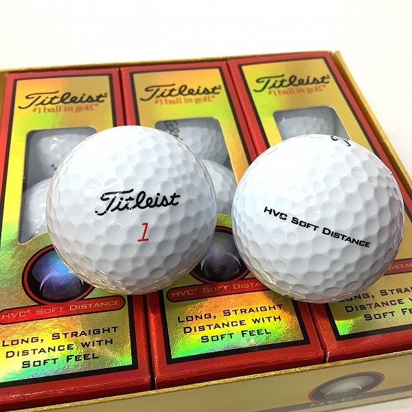 実際に弊社で買取させて頂いた【未使用】Titleist/タイトリスト HVC SOFT DISTANCE ゴルフボール 1ダースの画像 1枚目
