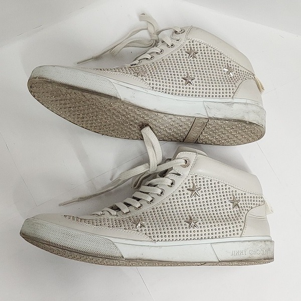 実際に弊社で買取させて頂いたJIMMY CHOO/ジミーチュウ スタースタッズ スニーカー ホワイト/41の画像 3枚目