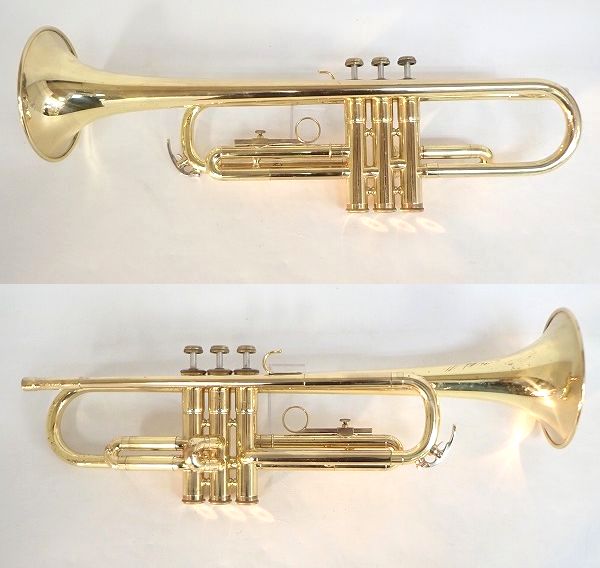 実際に弊社で買取させて頂いた【難有り】YAMAHA/ヤマハ YTR-233/YTR233 トランペット ゴールド ハードケース付きの画像 1枚目