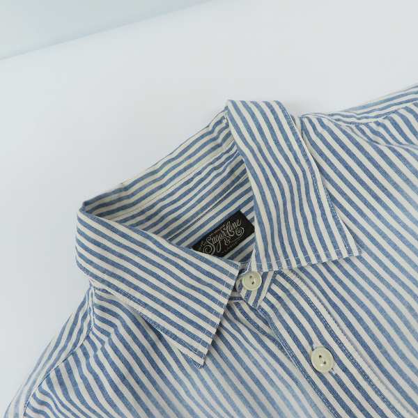 実際に弊社で買取させて頂いたSUGAR CANE/シュガーケーン インディゴタンガリー ストライプ ネルシャツ 長袖シャツ SC28442/Lの画像 5枚目