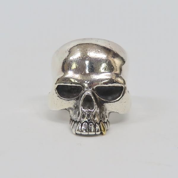 実際に弊社で買取させて頂いたCRAZY PIG/クレイジーピッグ LARGE EVIL SKULL/ラージ エビルスカル リングｗ/K18 ファングゴールド/15号の画像 1枚目