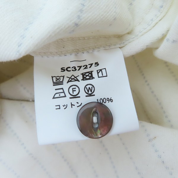 実際に弊社で買取させて頂いたSUGAR CANE/シュガーケーン  ストライプ ワークシャツ 半袖シャツ SC37275/XLの画像 3枚目