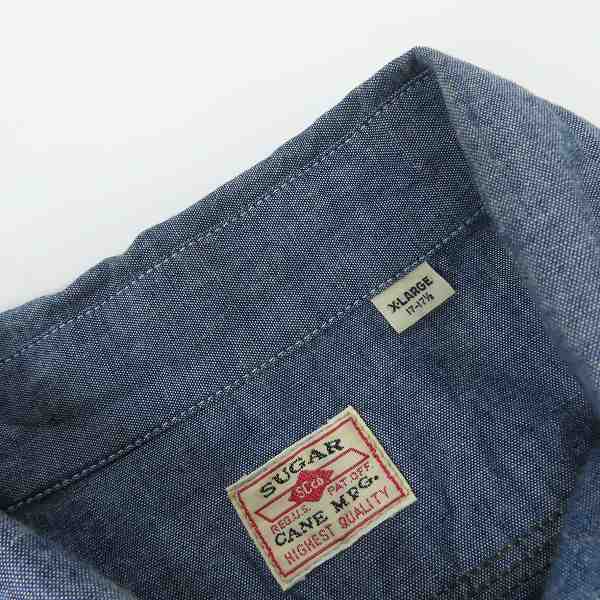 実際に弊社で買取させて頂いたSUGAR CANE/シュガーケーン  ブルーシャンブレー ワークシャツ 半袖シャツ SC37941/XLの画像 2枚目