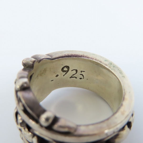 実際に弊社で買取させて頂いたLEATHERS AND TREASURES/レザーズアンドトレジャーズ スカルスクロールリング 20.5号の画像 7枚目