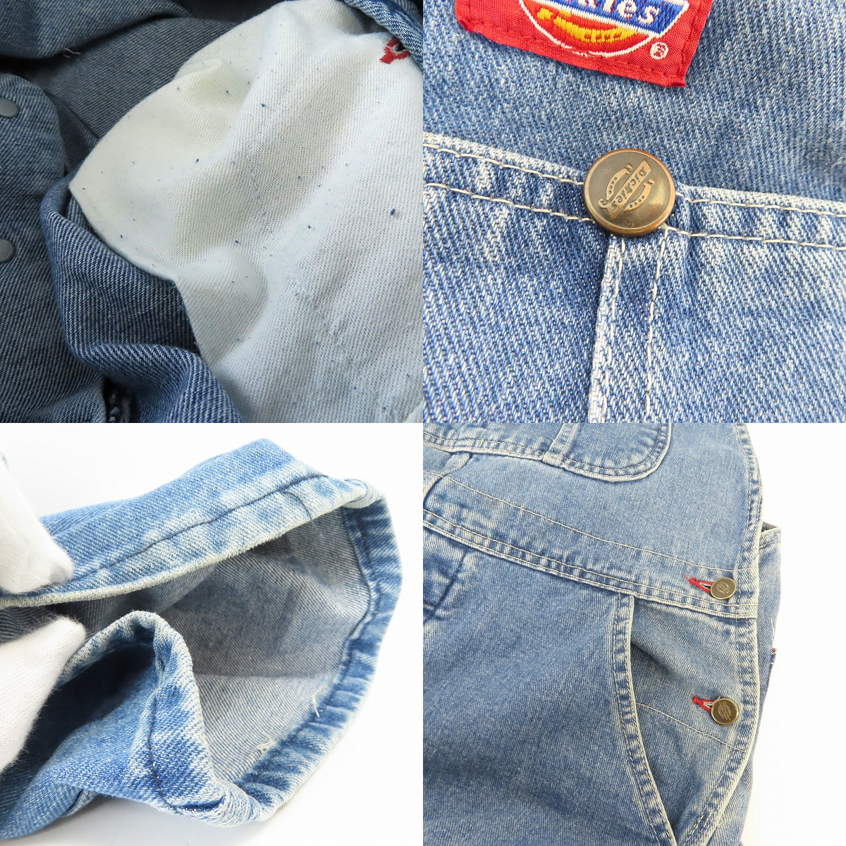 実際に弊社で買取させて頂いたDickies/ディッキーズ デニム オーバーオール/つなぎ/ツナギ 30×32の画像 8枚目