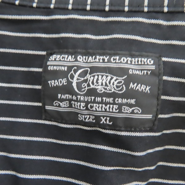 実際に弊社で買取させて頂いたCRIMIE/クライミー 刺繡 ストライプ OPカラーシャツ/XLの画像 2枚目