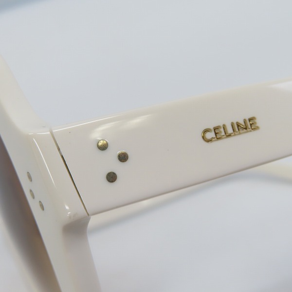 実際に弊社で買取させて頂いたCELINE/セリーヌ サングラス/メガネフレーム ホワイト CL400671の画像 7枚目