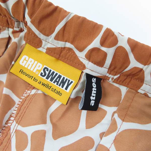 実際に弊社で買取させて頂いた【未使用】GRIP SWANY/グリップスワニー 20SS ATMOS別注 キリン柄ナイロンギアショーツ/XLの画像 2枚目