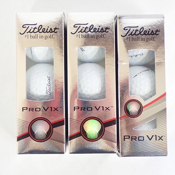実際に弊社で買取させて頂いた【未使用/マーク入り】Titleist/タイトリスト PRO V1x ゴルフボール 3スリーブ