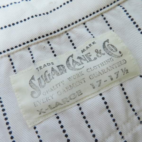 実際に弊社で買取させて頂いたSUGAR CANE/シュガーケーン  ストライプ ワークシャツ 半袖シャツ SC37275/XLの画像 2枚目