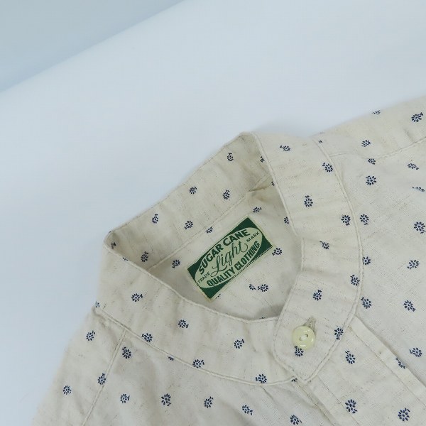 実際に弊社で買取させて頂いた【未使用】SUGAR CANE/シュガーケーン 総柄 バンドカラーシャツ SC36137/Sの画像 5枚目