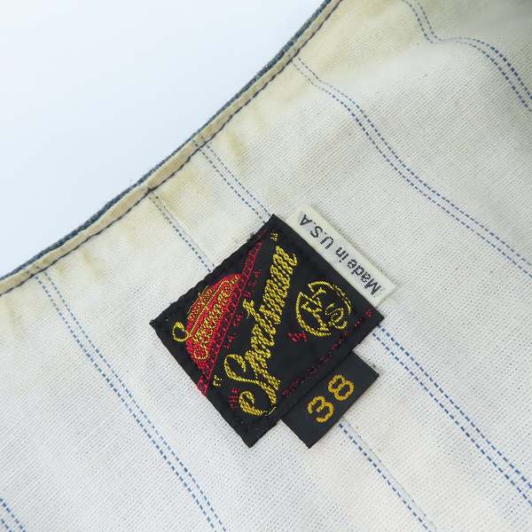 実際に弊社で買取させて頂いたMister Freedom×SUGER CANE/ミスターフリーダム×シュガーケーン SPORTSMAN コンチネンタル デニム ベスト/38の画像 2枚目