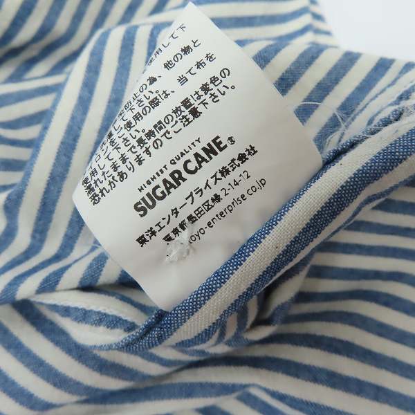 実際に弊社で買取させて頂いたSUGAR CANE/シュガーケーン インディゴタンガリー ストライプ ネルシャツ 長袖シャツ SC28442/Lの画像 4枚目