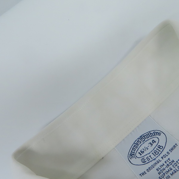 実際に弊社で買取させて頂いたBrooks Brothers/ブルックスブラザーズ B.D.シャツ ホワイト 16.5-34の画像 5枚目