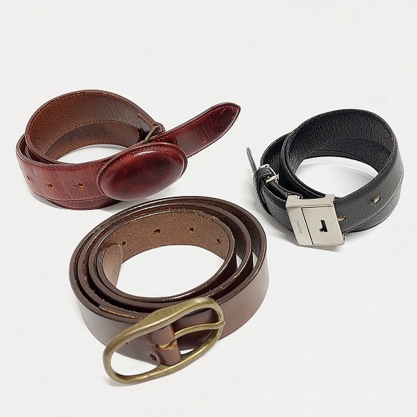 実際に弊社で買取させて頂いたRUGBY ラルフローレン/プラダ/HTC他 スタッズ/レザー/リング/ガチャベルト おまとめ10点の画像 1枚目