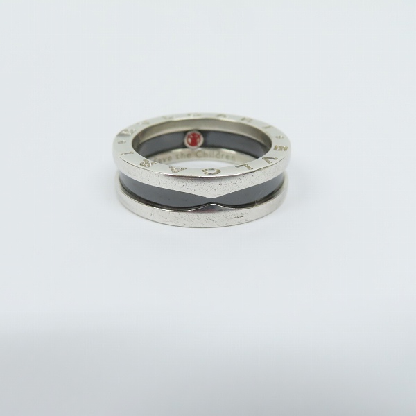 実際に弊社で買取させて頂いたBVLGARI/ブルガリ Save the Children/セーブ・ザ・チルドレン リング/ブラックセラミック/スターリングシルバー/15号の画像 1枚目