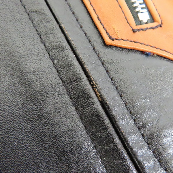 実際に弊社で買取させて頂いたSUGARCANE×MISTERFREEDOM/シュガーケーン×ミスターフリーダム MFSC Bronco Chanp レザージャケット SC80202/38の画像 5枚目