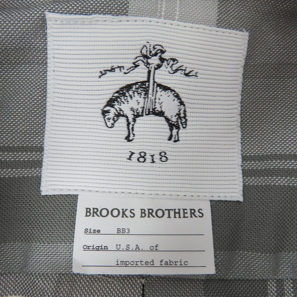 実際に弊社で買取させて頂いたBLACK FLEECE by Brooks Brothers/ブラックフリースバイブルックスブラザーズ チェックシャツ グレー/ホワイト/BB3の画像 2枚目
