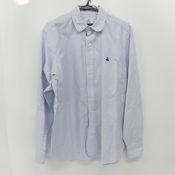 実際に弊社で買取させて頂いたBLACK FLEECE by Brooks Brothers/ブラックフリースバイブルックスブラザーズ ストライプ ロゴ刺繍 ロングスリーブシャツ/BB4