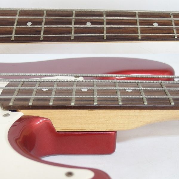 実際に弊社で買取させて頂いた★【ジャンク】BUSKER'S/バスカーズ ジャズベース タイプ メタリックレッド 4弦エレキベースの画像 3枚目