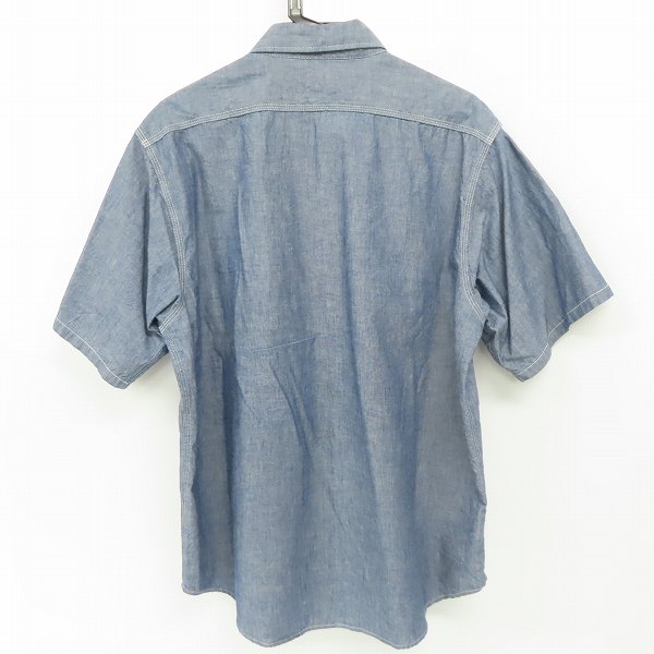 実際に弊社で買取させて頂いたSUGAR CANE/シュガーケーン  ブルーシャンブレー ワークシャツ 半袖シャツ SC37941/XLの画像 1枚目