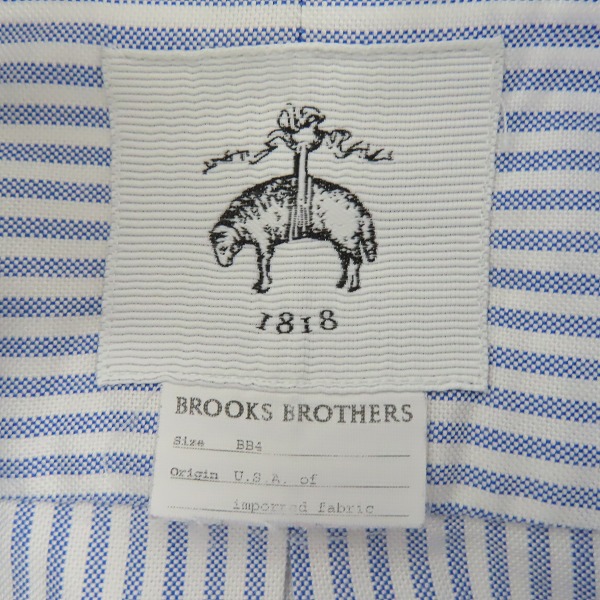 実際に弊社で買取させて頂いたBLACK FLEECE by Brooks Brothers/ブラックフリースバイブルックスブラザーズ ストライプ ロゴ刺繍 ロングスリーブシャツ/BB4の画像 2枚目