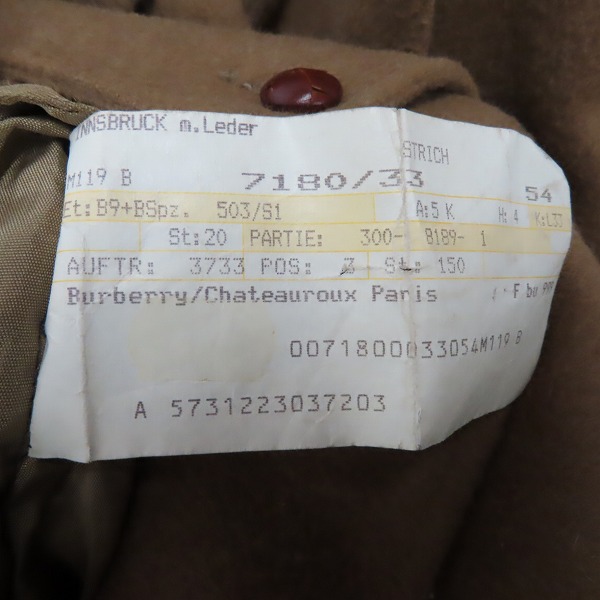 実際に弊社で買取させて頂いたBURBERRYS/バーバリーズ メルトン ウール チェスターコート/54の画像 3枚目