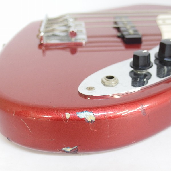 実際に弊社で買取させて頂いた★【ジャンク】BUSKER'S/バスカーズ ジャズベース タイプ メタリックレッド 4弦エレキベースの画像 6枚目