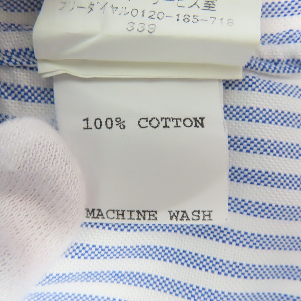 実際に弊社で買取させて頂いたBLACK FLEECE by Brooks Brothers/ブラックフリースバイブルックスブラザーズ ストライプ ロゴ刺繍 ロングスリーブシャツ/BB4の画像 3枚目