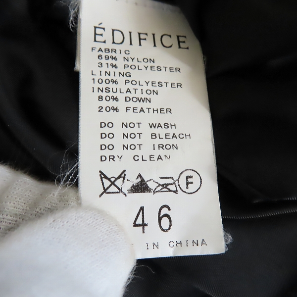実際に弊社で買取させて頂いたEDIFICE/エディフィス ダウンジャケット 13-011-300-3051-3-0/46の画像 4枚目