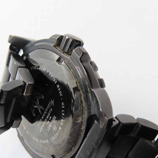 実際に弊社で買取させて頂いたLUMINOX/ルミノックス F-117 NIGHTHAWK/ナイトホーク 腕時計/ウォッチ 黒 6400-200【動作未確認】の画像 5枚目