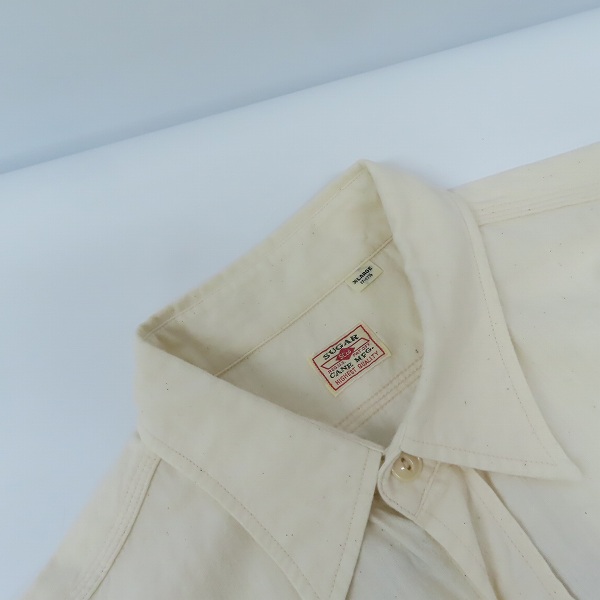 実際に弊社で買取させて頂いたSUGAR CANE/シュガーケーン  ホワイトシャンブレー ワークシャツ 半袖シャツ SC37942/XLの画像 5枚目