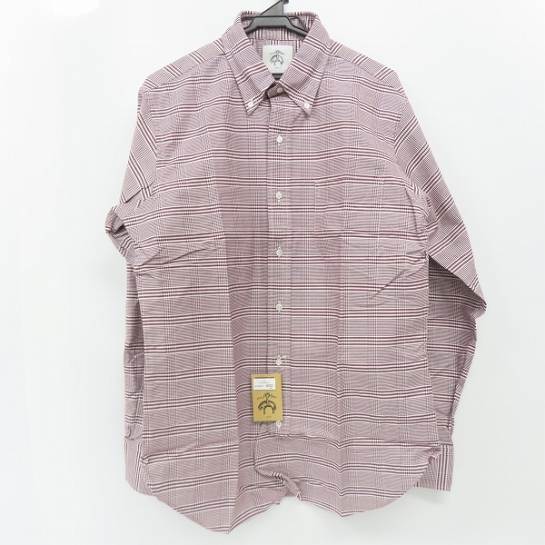 実際に弊社で買取させて頂いた【未使用】BLACK FLEECE by Brooks Brothers/ブラックフリース チェック B.D.シャツ ボルドー/ホワイト/BB3