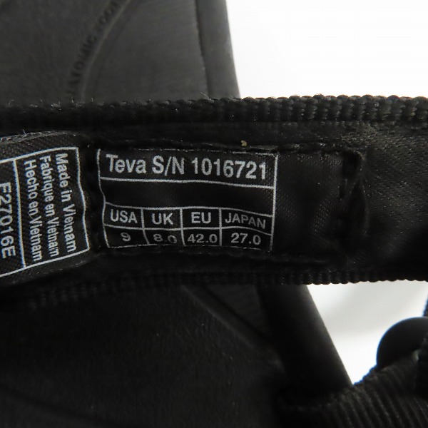 実際に弊社で買取させて頂いたTeva×uniform experiment/テバ×ユニフォームエクスペリメント HURRICANE XLT/ハリケーンXLT サンダル 1016721-BLK-09/27の画像 5枚目