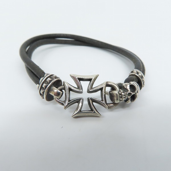 実際に弊社で買取させて頂いたDEAL DESIGN/ディールデザイン クロストップ レザー ブレスレットの画像 1枚目