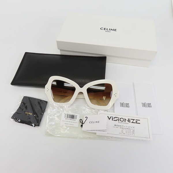 実際に弊社で買取させて頂いたCELINE/セリーヌ サングラス/メガネフレーム ホワイト CL400671の画像 8枚目