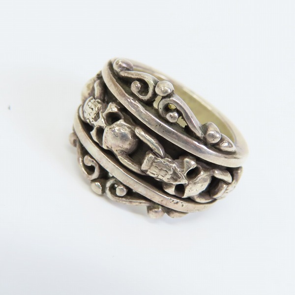 実際に弊社で買取させて頂いたLEATHERS AND TREASURES/レザーズアンドトレジャーズ スカルスクロールリング 20.5号