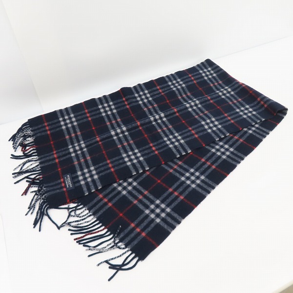 実際に弊社で買取させて頂いたBURBERRY LONDON/バーバリーロンドン カシミヤ チェック柄 マフラーの画像 2枚目