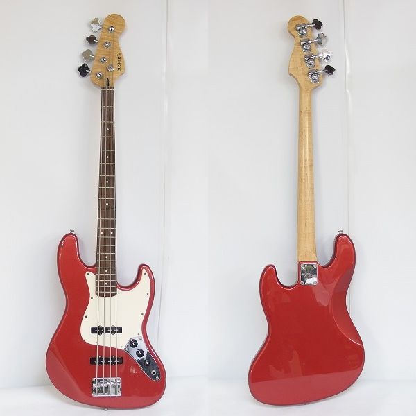実際に弊社で買取させて頂いた★【ジャンク】BUSKER'S/バスカーズ ジャズベース タイプ メタリックレッド 4弦エレキベースの画像 1枚目