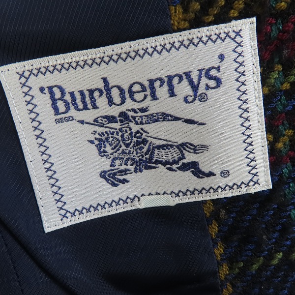 実際に弊社で買取させて頂いたBurberrys/バーバリーズ レディース ビンテージ シルク混ウールセットアップ ジャケット/スカート13BRの画像 2枚目