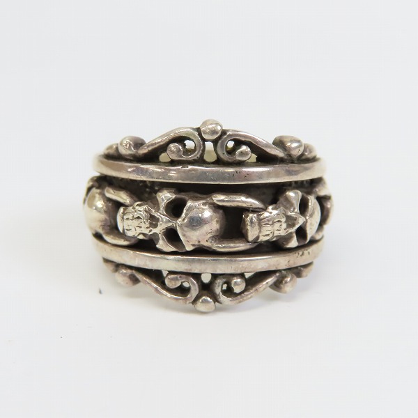 実際に弊社で買取させて頂いたLEATHERS AND TREASURES/レザーズアンドトレジャーズ スカルスクロールリング 20.5号の画像 1枚目