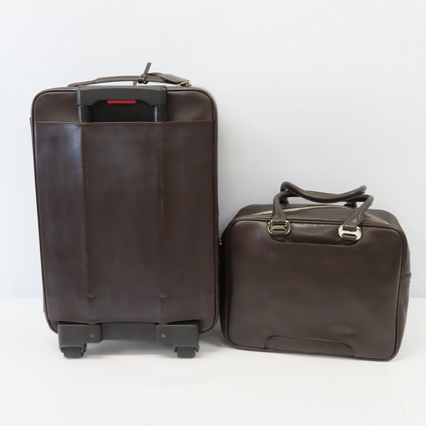 実際に弊社で買取させて頂いたBVLGARI/ブルガリ レザー 2輪 キャリーケース/スーツケース/ビジネスバッグ/ハンドバッグ 2点セットの画像 1枚目