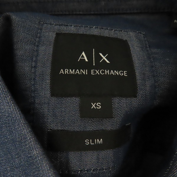 実際に弊社で買取させて頂いたARMANI EXCHANGE/アルマーニエクスチェンジ SLIM FIT インディゴ デニムシャツ/XSの画像 2枚目