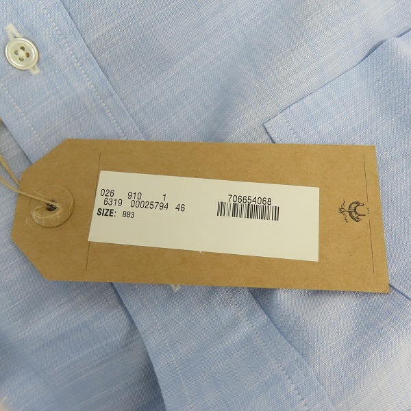 実際に弊社で買取させて頂いた【未使用】BLACK FLEECE by Brooks Brothers/ブラックフリースバイブルックスブラザーズ  B.D.シャツ ブルー/BB3の画像 5枚目