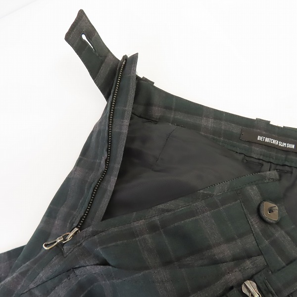 実際に弊社で買取させて頂いたDIET BUTCHER SLIM SKIN/ダイエット ブッチャースリムスキン スカート付チェックパンツ/2の画像 5枚目