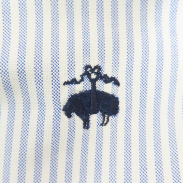 実際に弊社で買取させて頂いたBLACK FLEECE by Brooks Brothers/ブラックフリースバイブルックスブラザーズ ストライプ ロゴ刺繍 ロングスリーブシャツ/BB4の画像 5枚目