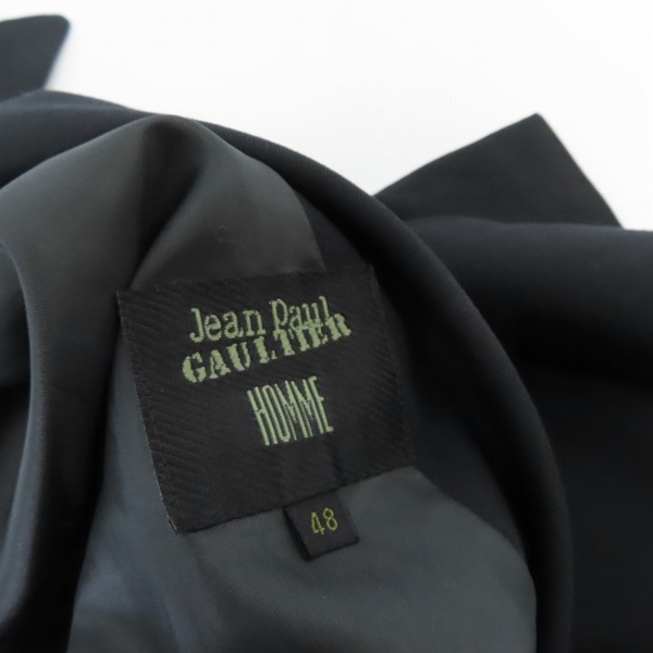 実際に弊社で買取させて頂いたJEAN PAUL GAULTIER HOMME/ジャンポールゴルチェオム ピュアニューウール ロングダブルコート/48の画像 2枚目
